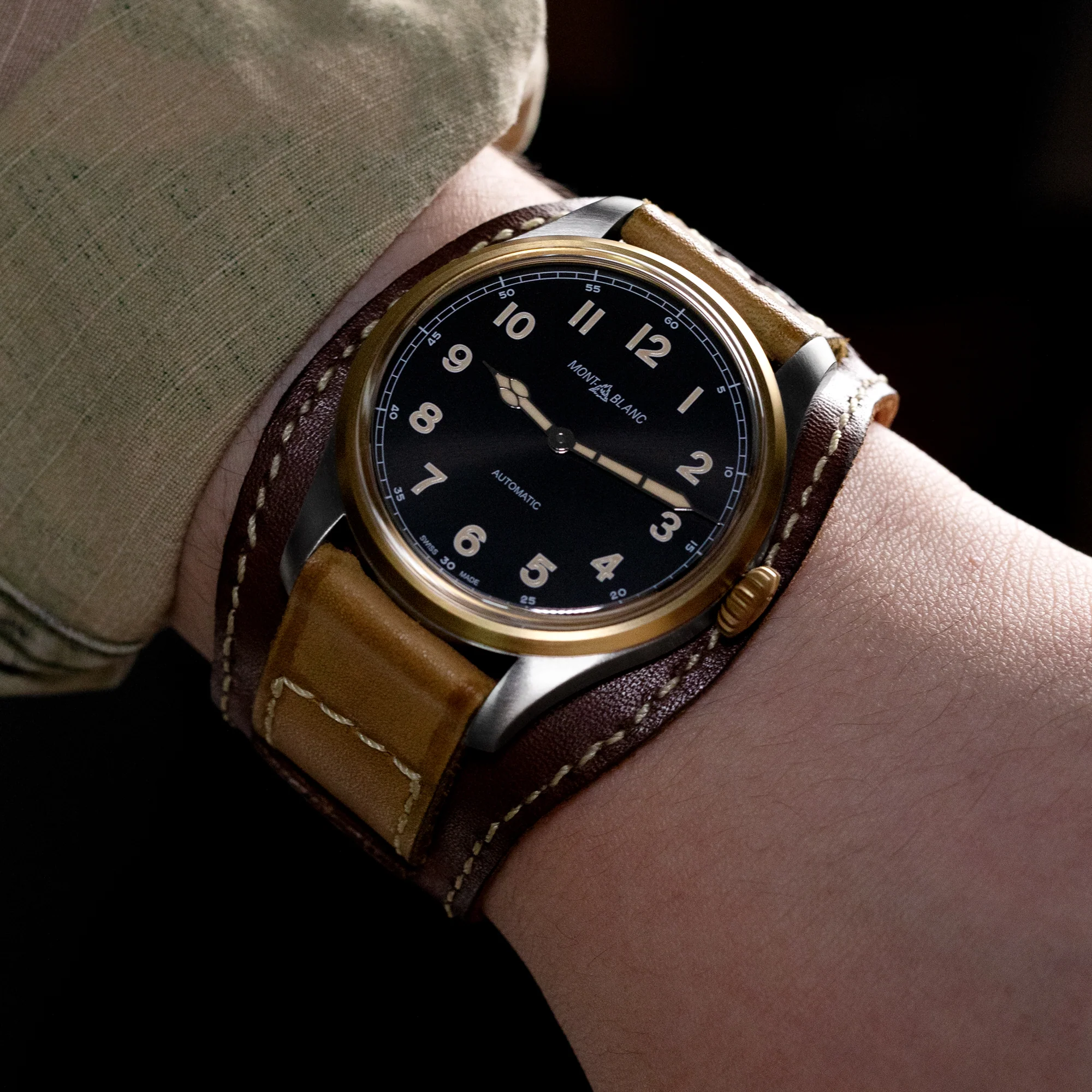 20mm, 22mm Gunny X MT '74' Light Brown Handmade Quick Release Reversible Bund Leather Strap - Image 4