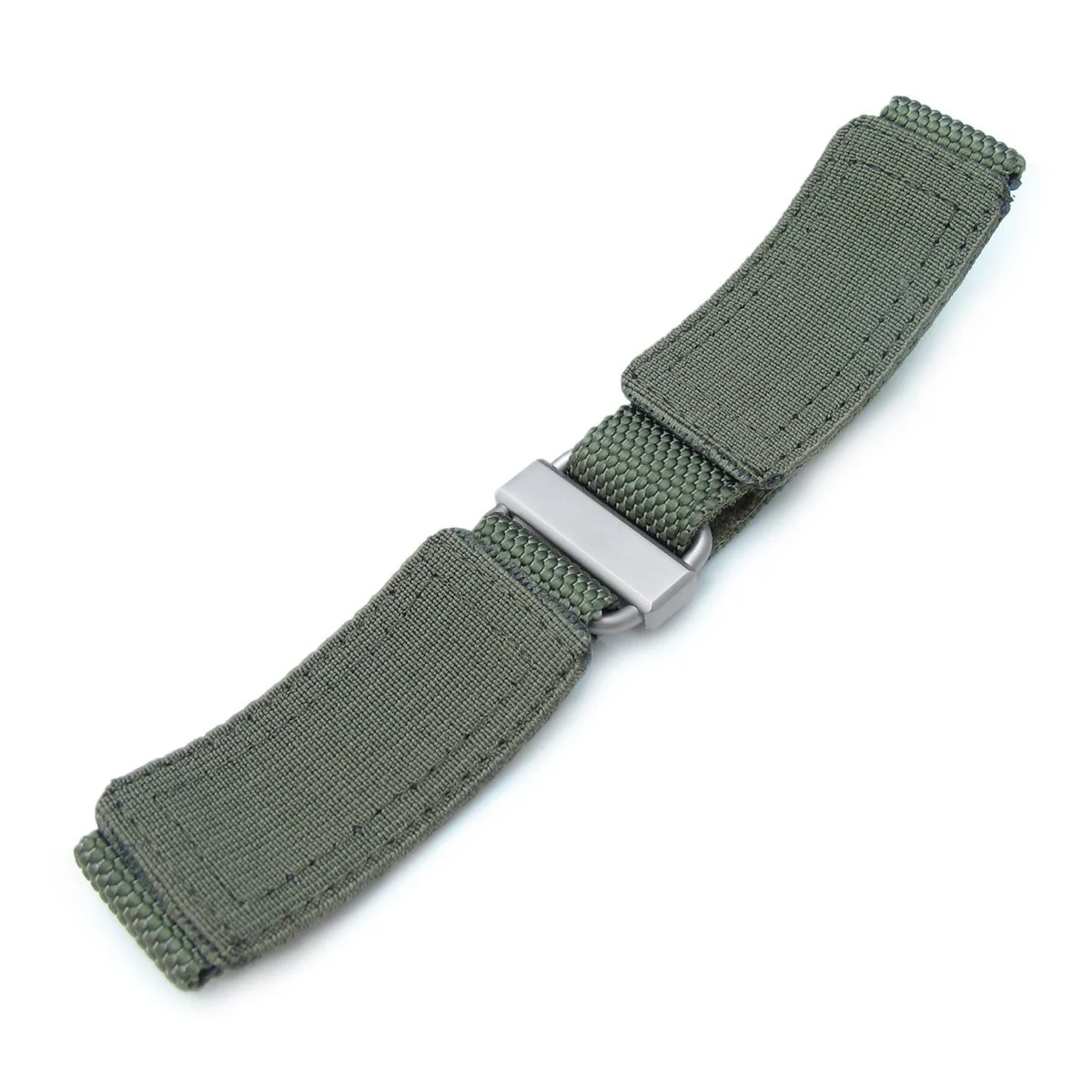 22mm Honeycomb Military Green Nylon Velcro Watch Strap - Image 5
