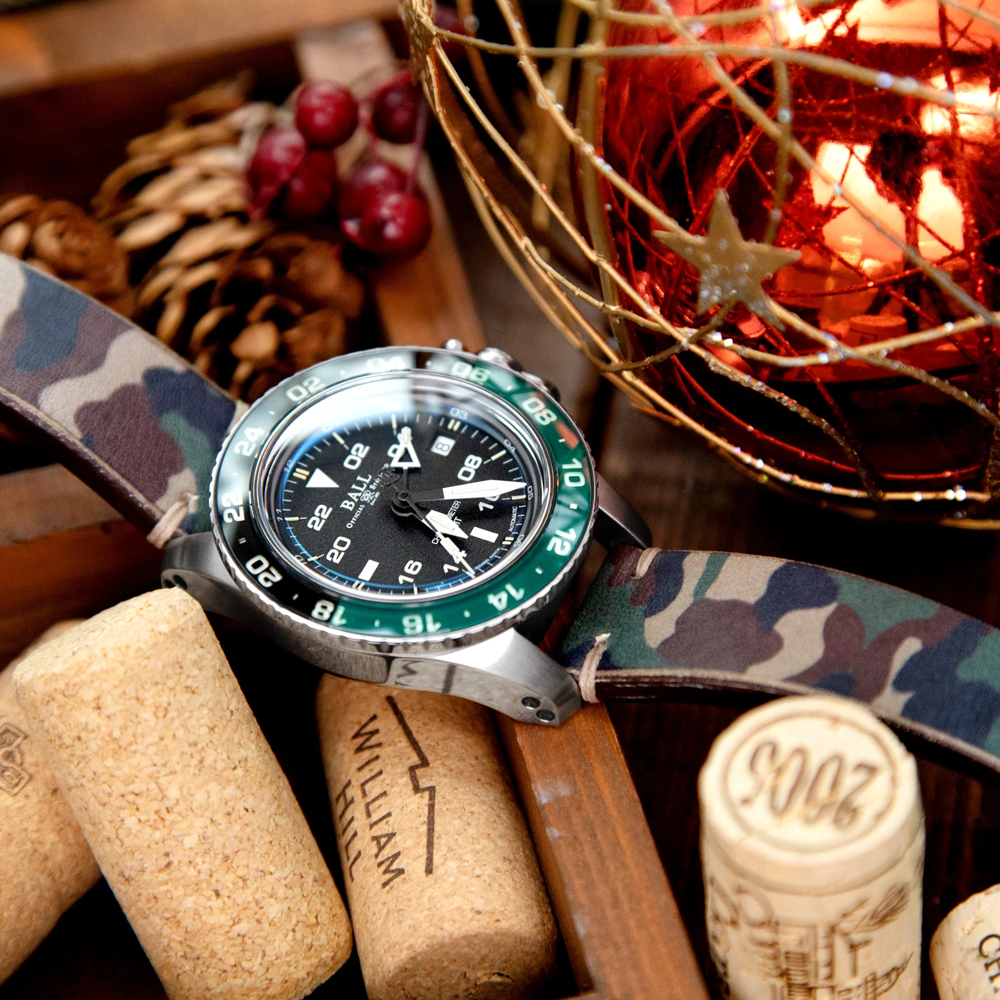 20mm MiLTAT Italian Handmade Camo Pattern Watch Strap, 18mm end, Khaki Stitching - Image 4