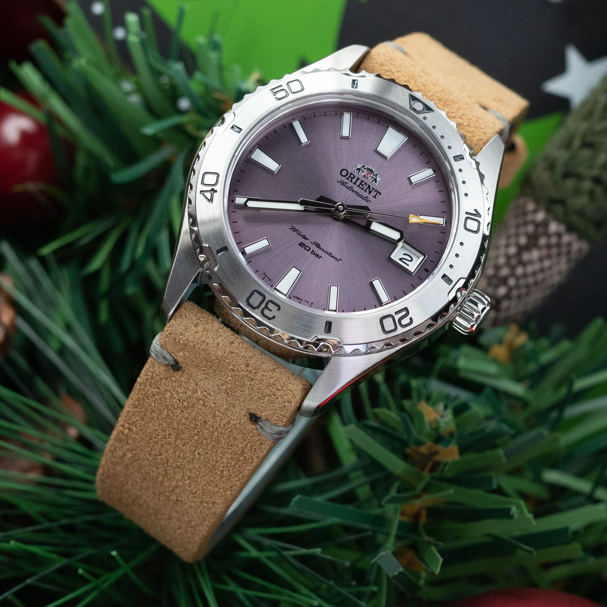 20mm or 22mm Khaki Quick Release Italian Suede Leather Watch Strap, Charcoal Grey St. - Image 4