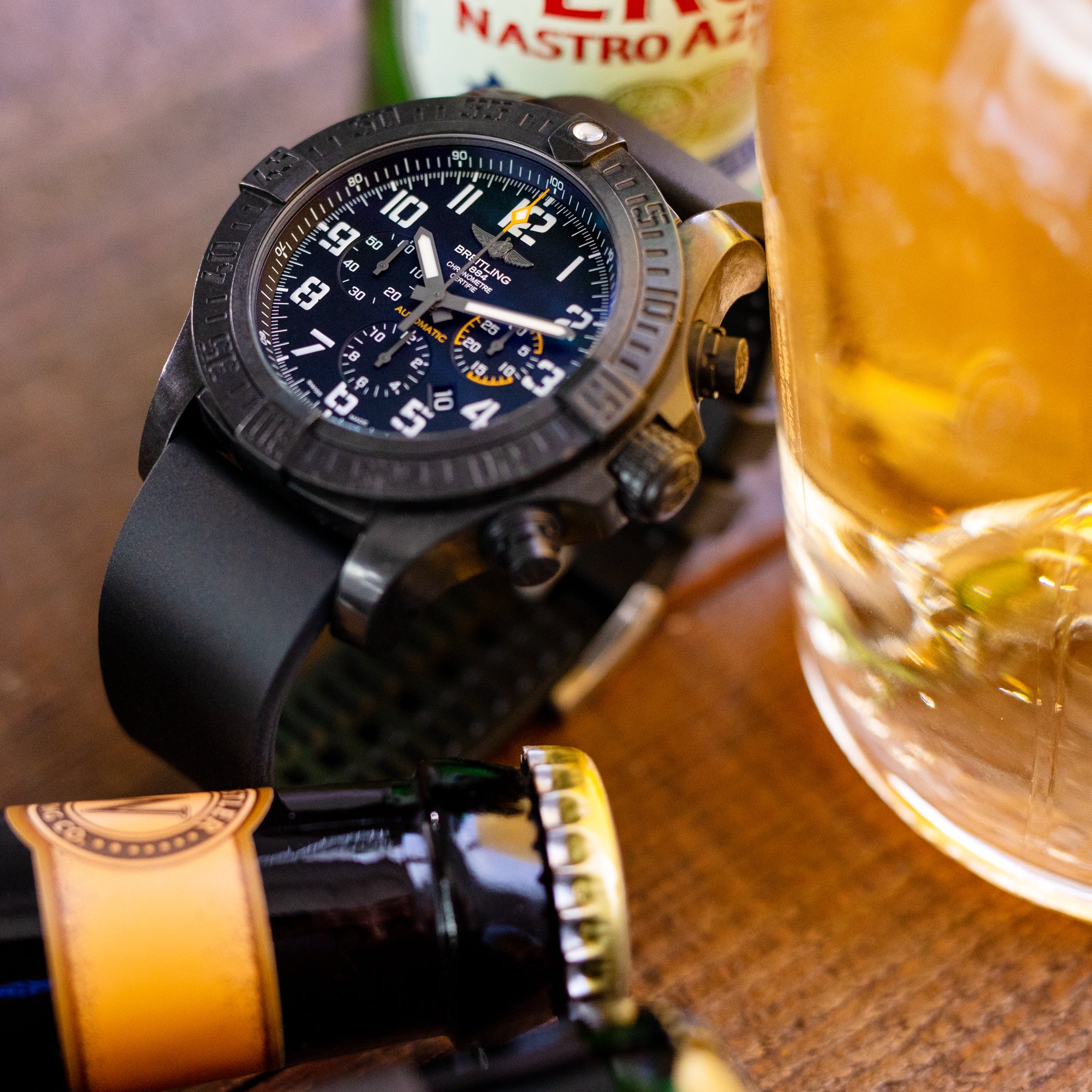 Straight End Black FKM Rubber Quick Release Watch Band, Brushed, 19mm, 20mm, 21mm, 22mm or 24mm - Image 5