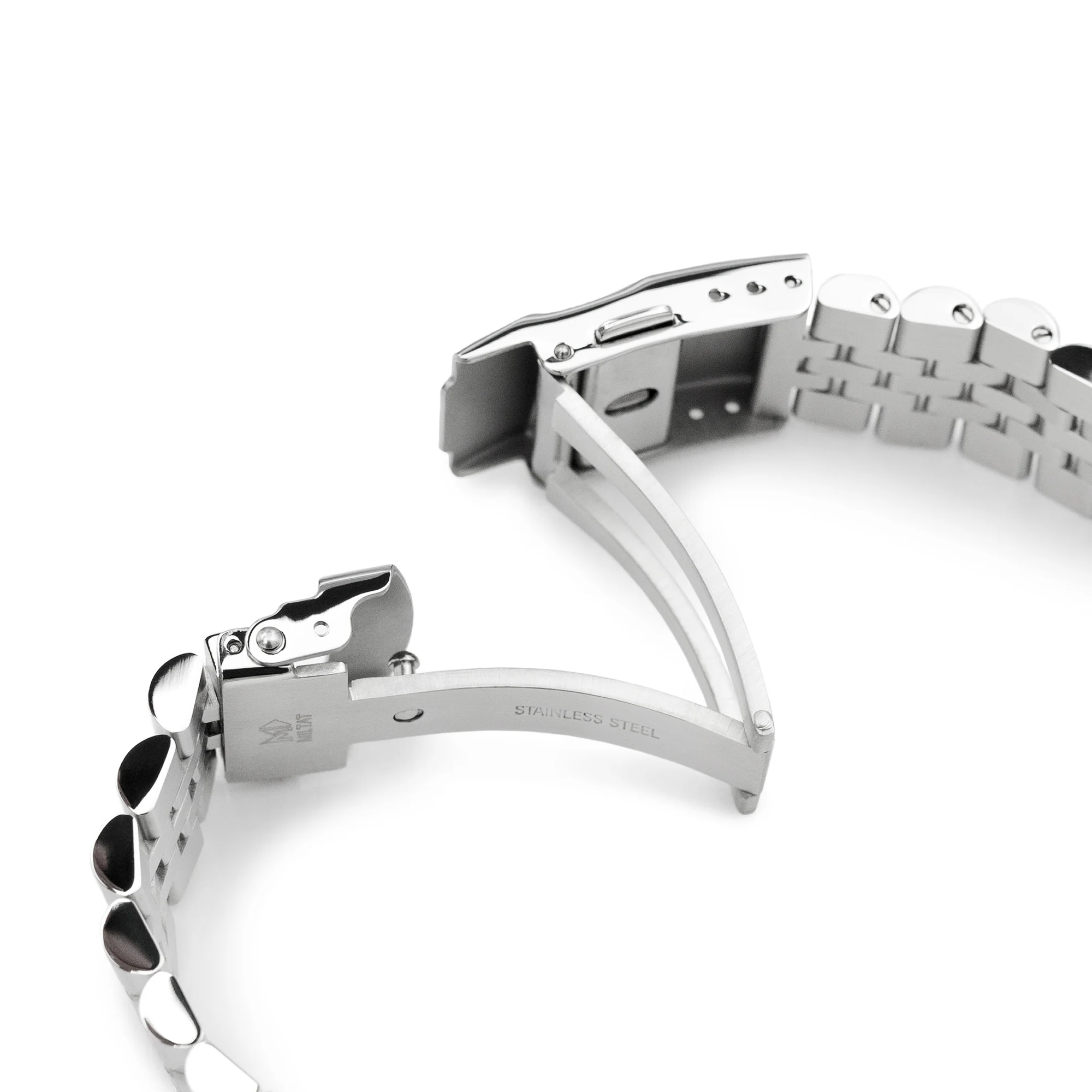 22mm Super-J Louis JUB Watch Band for Seiko New Turtles SRP777 SRP775 SRPA21 (PADI), Stainless Steel - Brushed, Polished Center Links, Diver Clasp - Image 5