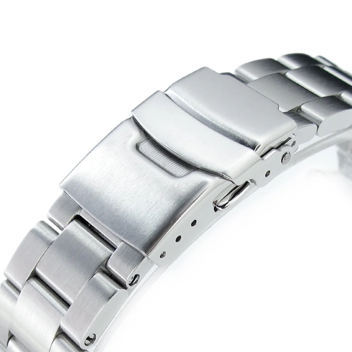 20mm Super-O Boyer Watch Band compatible with Seiko SKX013, 316L Stainless Steel Brushed Diver Clasp - Image 3