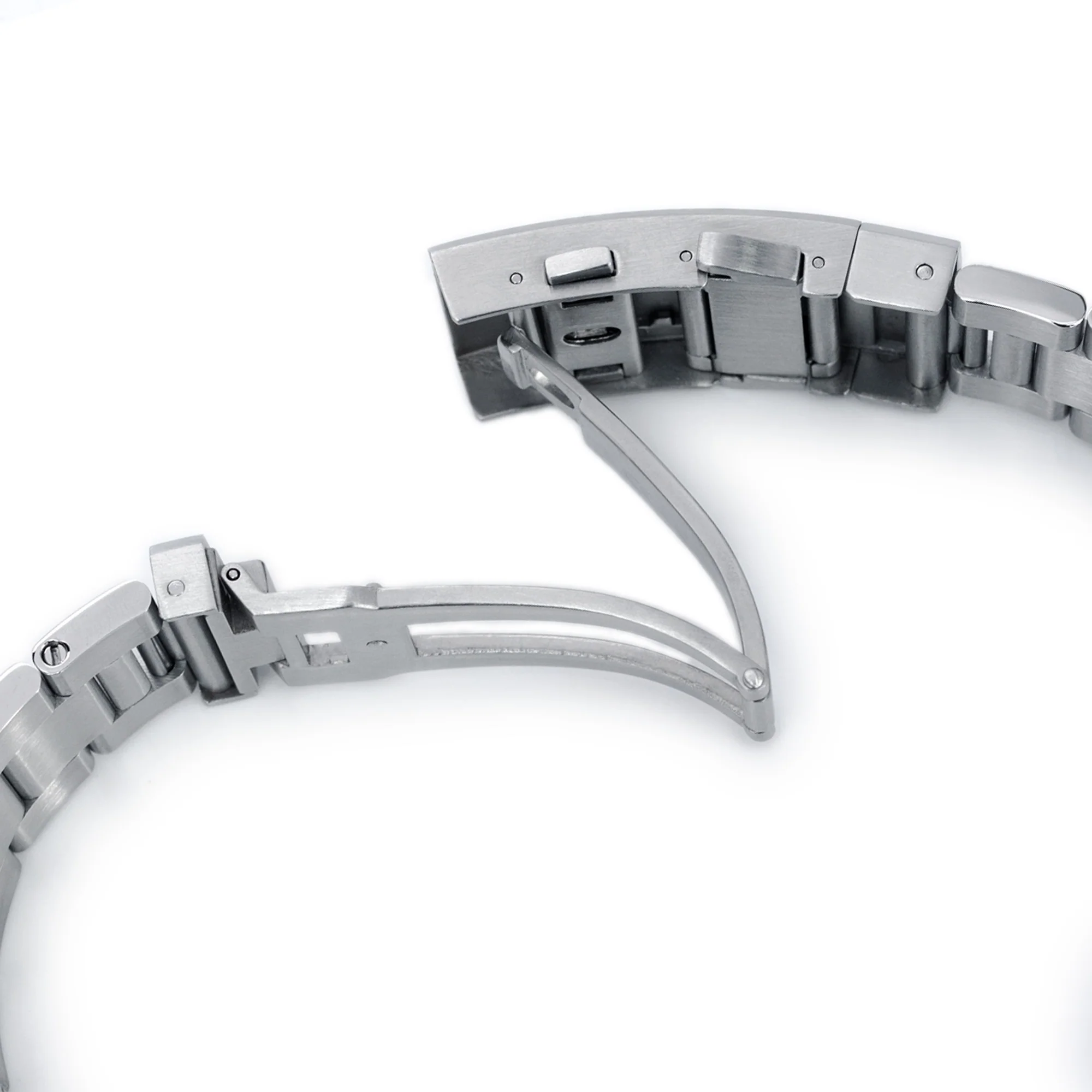 22mm Super-O Boyer Watch Band for TUD BB, 316L Stainless Steel Wetsuit Ratchet Buckle Brushed - Image 4