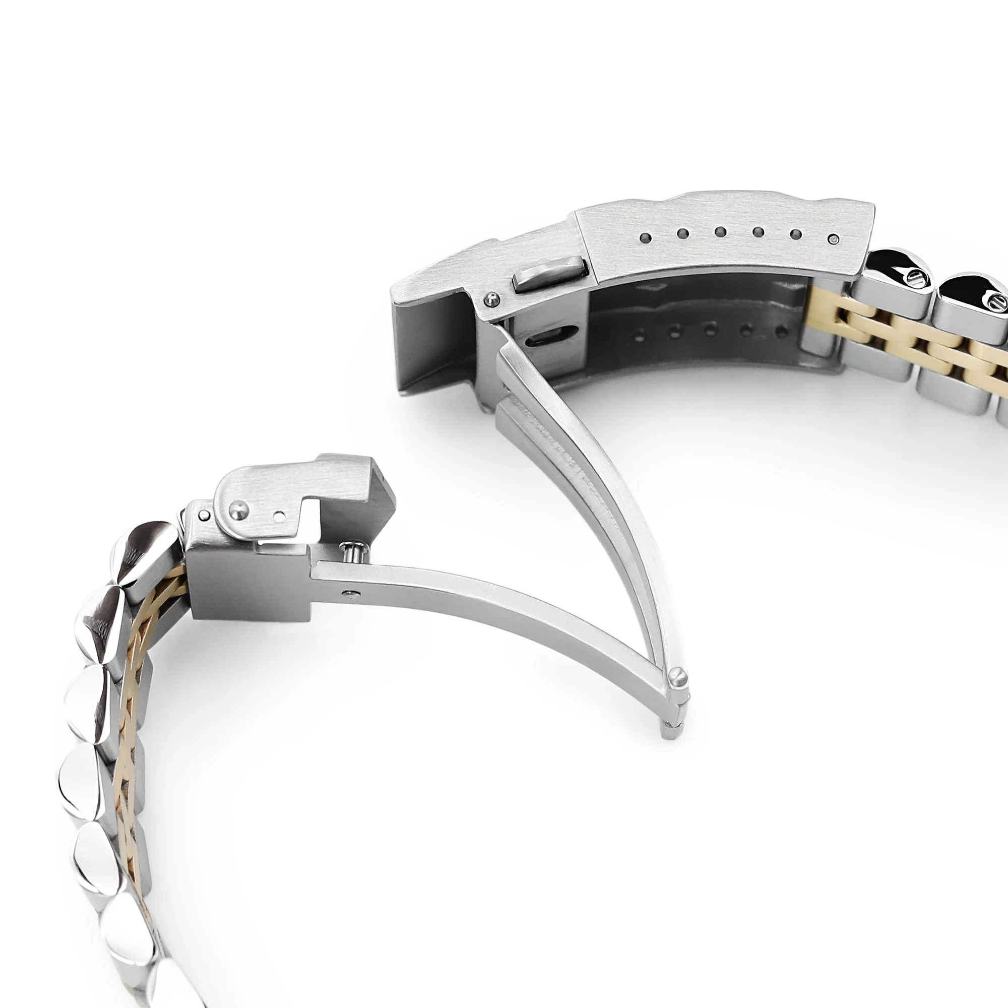 22mm Super-J Louis JUB Watch Band for Seiko New Turtles SRP777 SRP775 SRPA21 (PADI), Stainless Steel - Two Tone IP Gold Polished Center Links, SUB Diver Clasp - Image 6