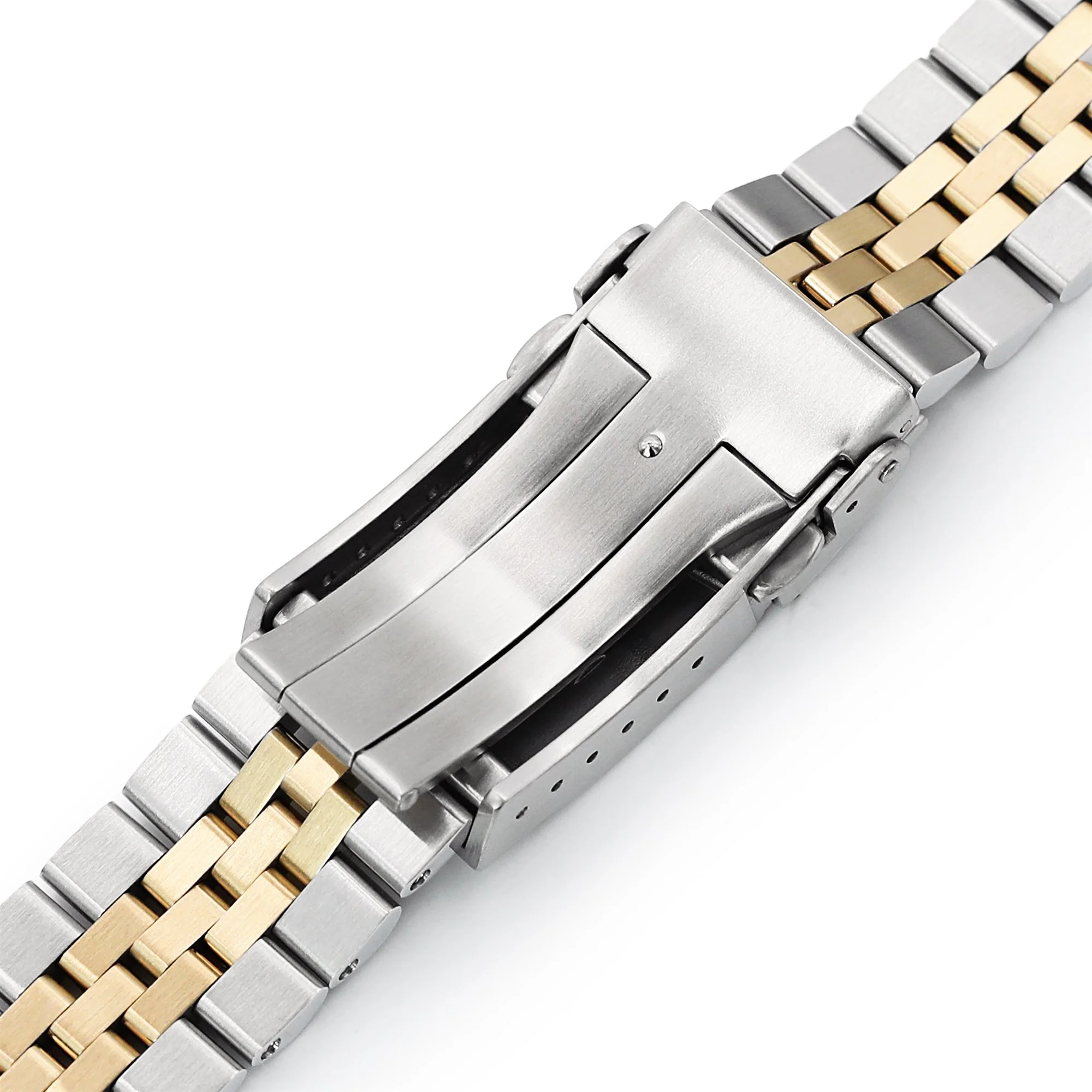 22mm Super-J Louis JUB Watch Band for Seiko New Turtles SRP777 SRP775 SRPA21 (PADI), Stainless Steel - Two Tone IP Gold Polished Center Links, SUB Diver Clasp - Image 7