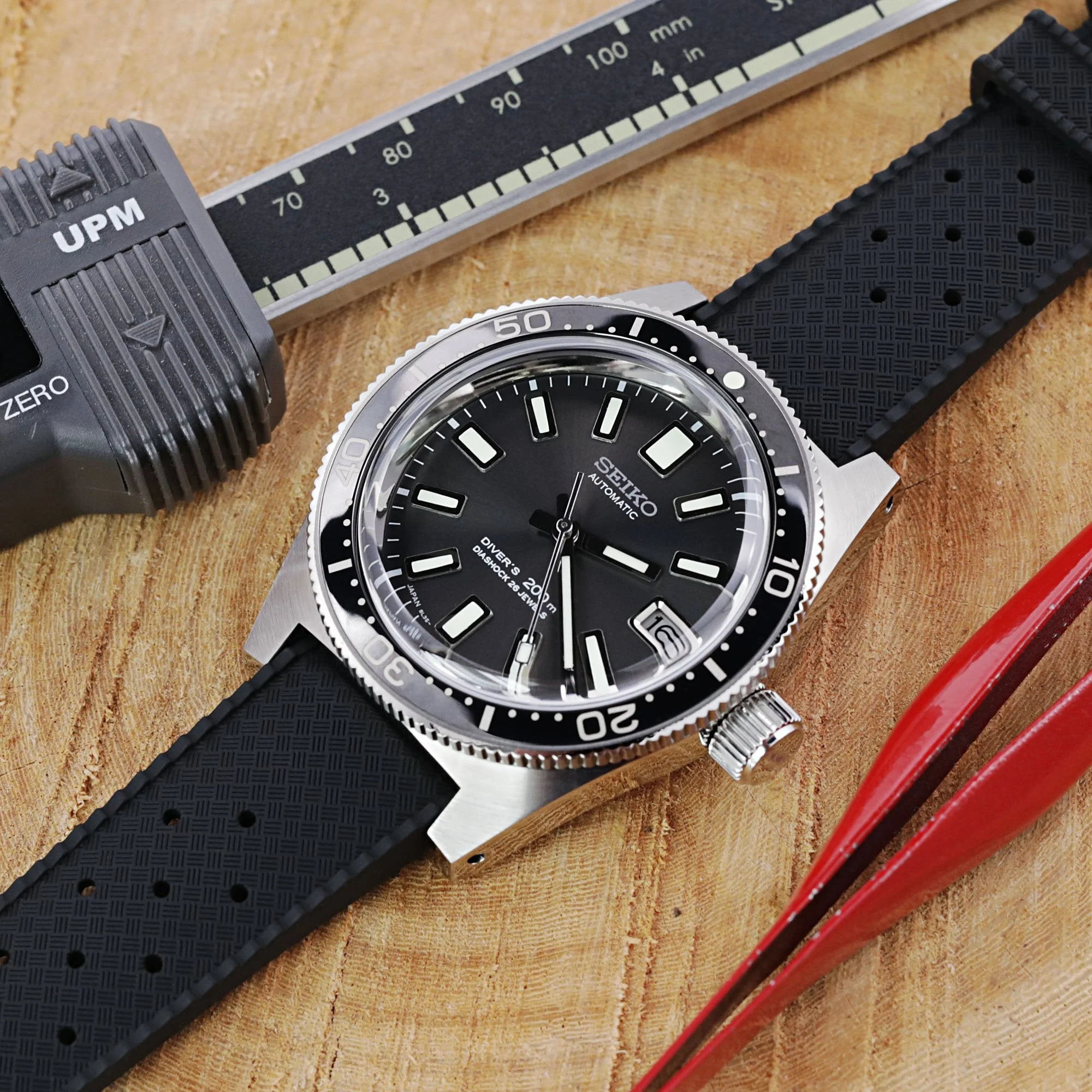 Black Tropical-Style Pro FKM Rubber Quick Release Strap 19mm to 23mm - Image 6