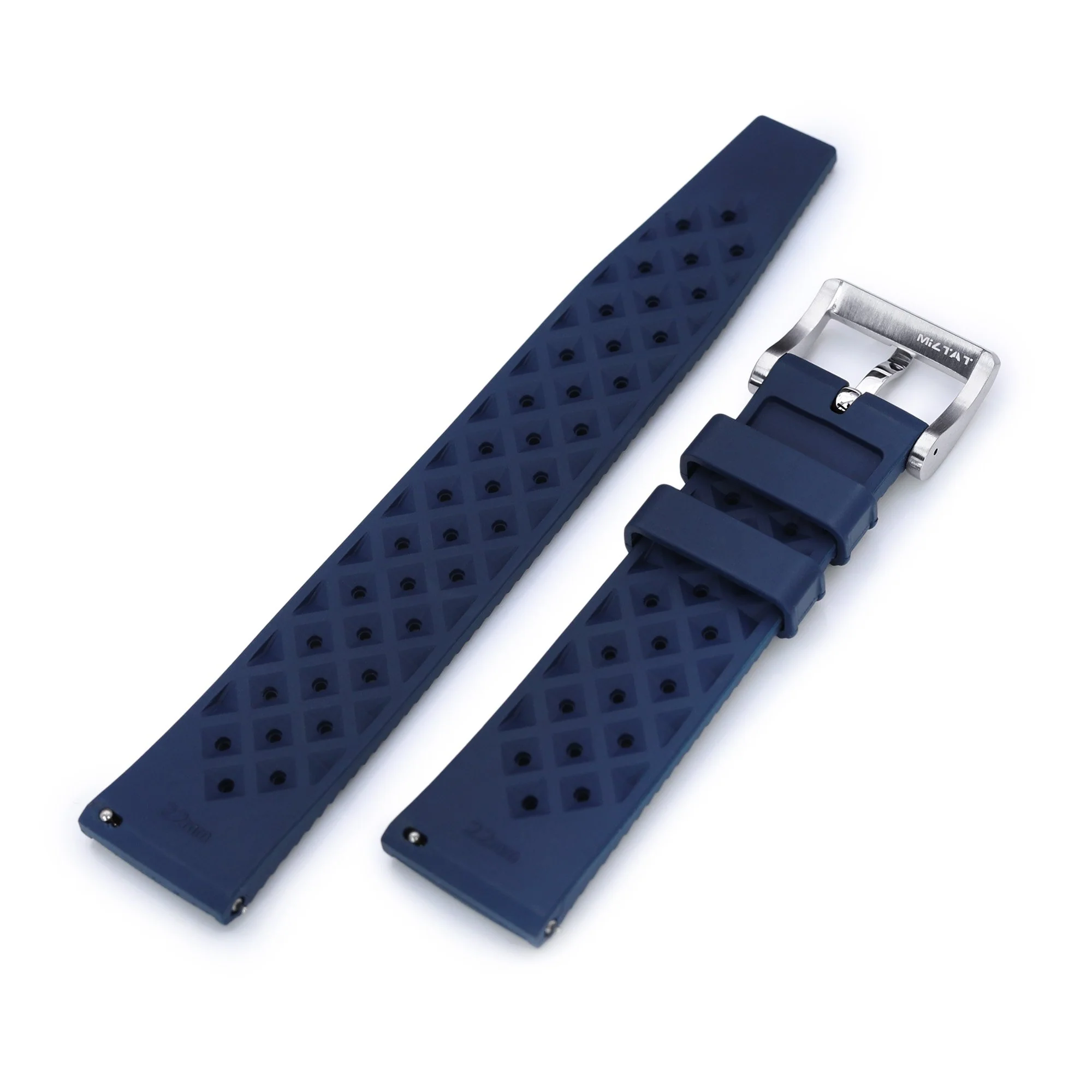 Blue Tropical-Style Quick Release FKM Rubber Strap 19mm - 22mm - Image 6