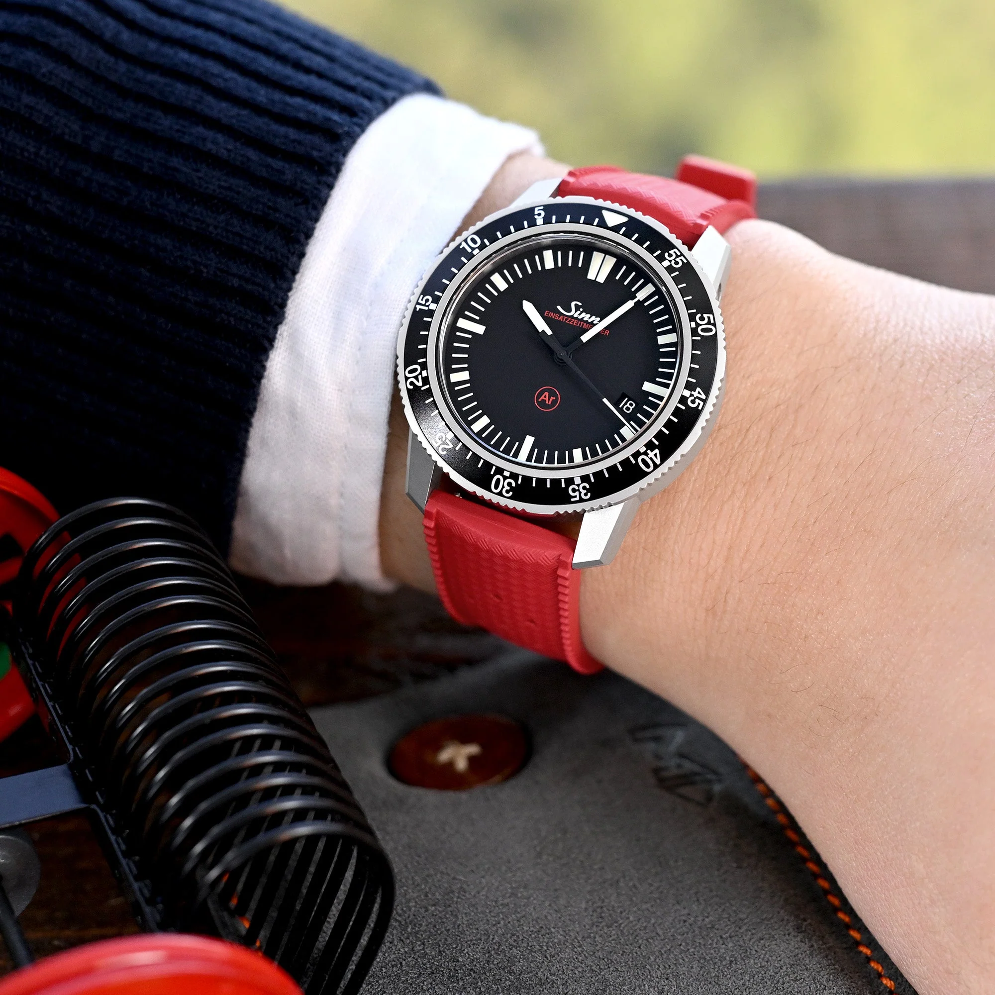 Quick Release Red Tropical-Style Pro FKM rubber watch strap, 20mm - Image 3