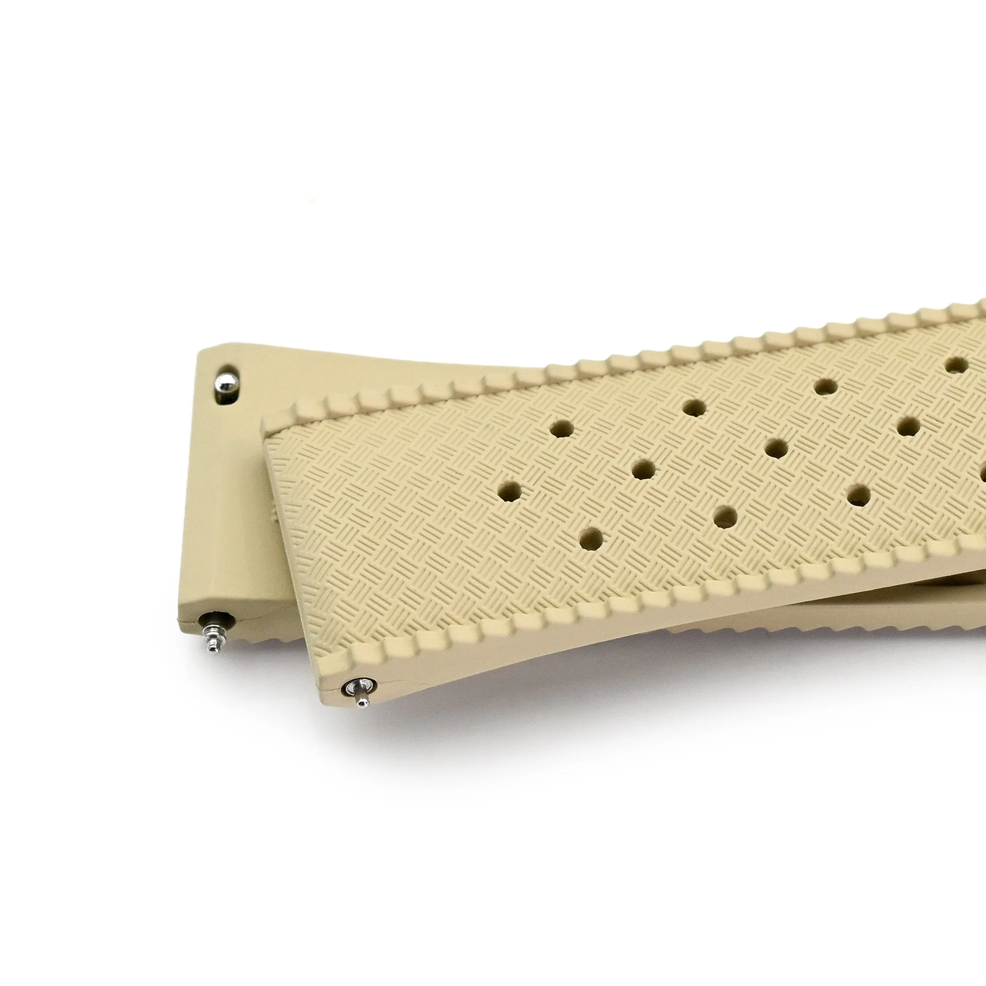 Quick Release Khaki Tropical-Style Pro FKM rubber watch strap, 20mm - Image 5