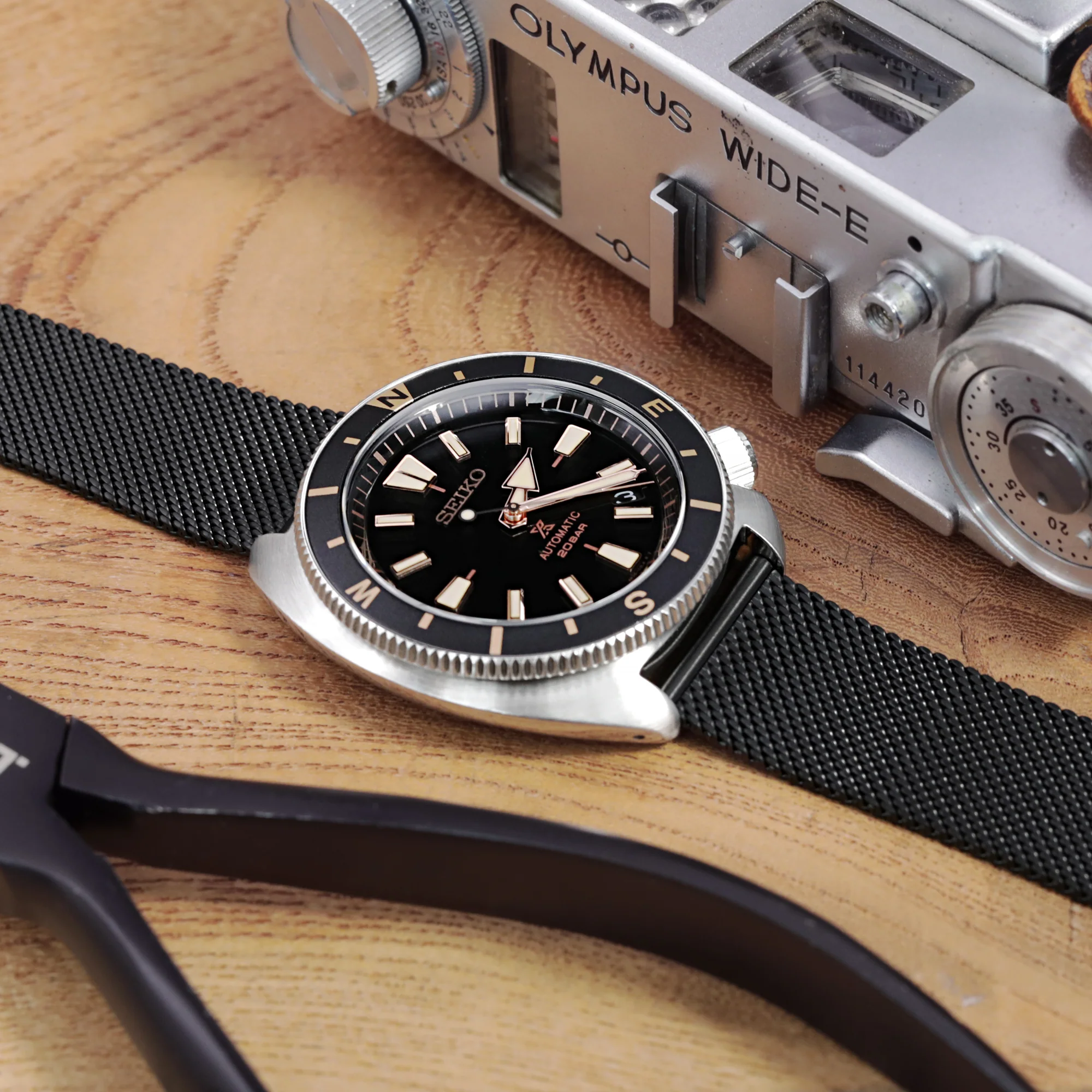 Quick Release Classic Superfine Mesh Watch Band, 18mm, 19mm, 20mm or 22mm, PVD Black - Image 4