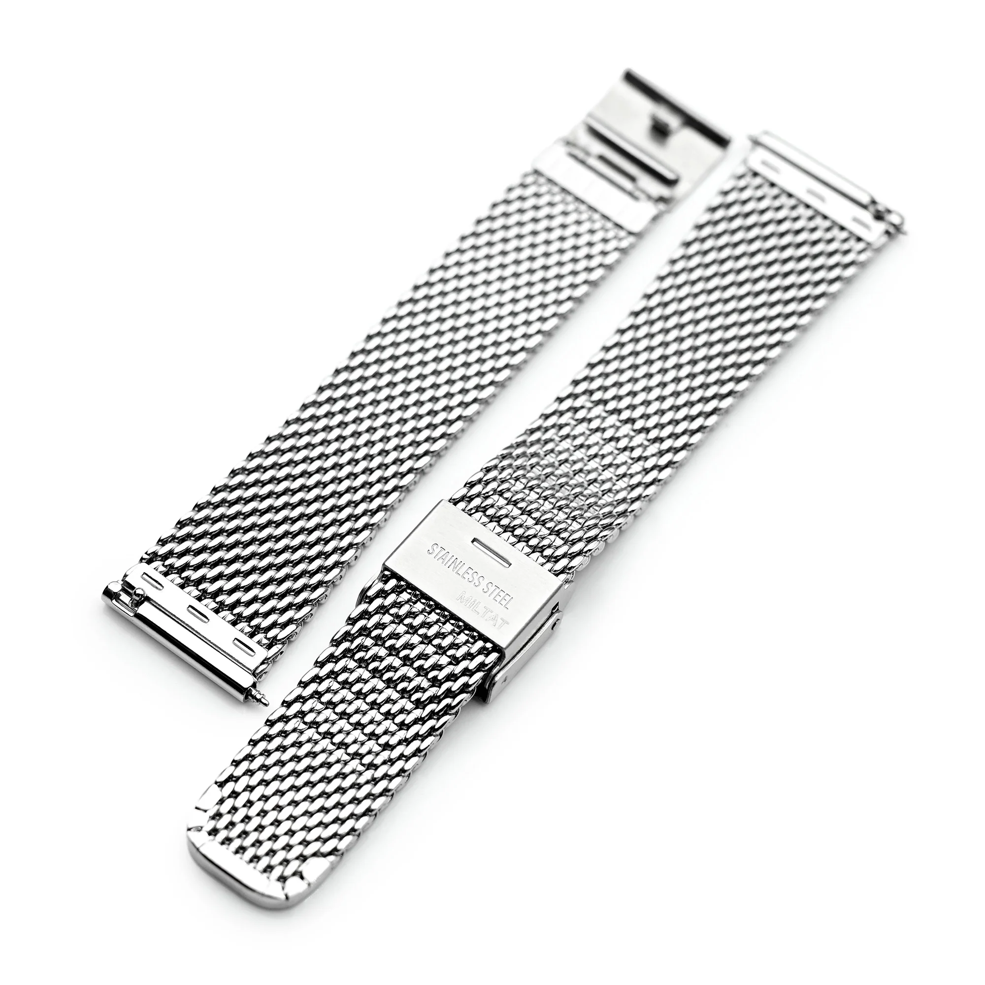Quick Release Tapered Milanese Mesh Watch Band, 18mm, 19mm, 20mm, 21mm or 22mm, Polished - Image 12