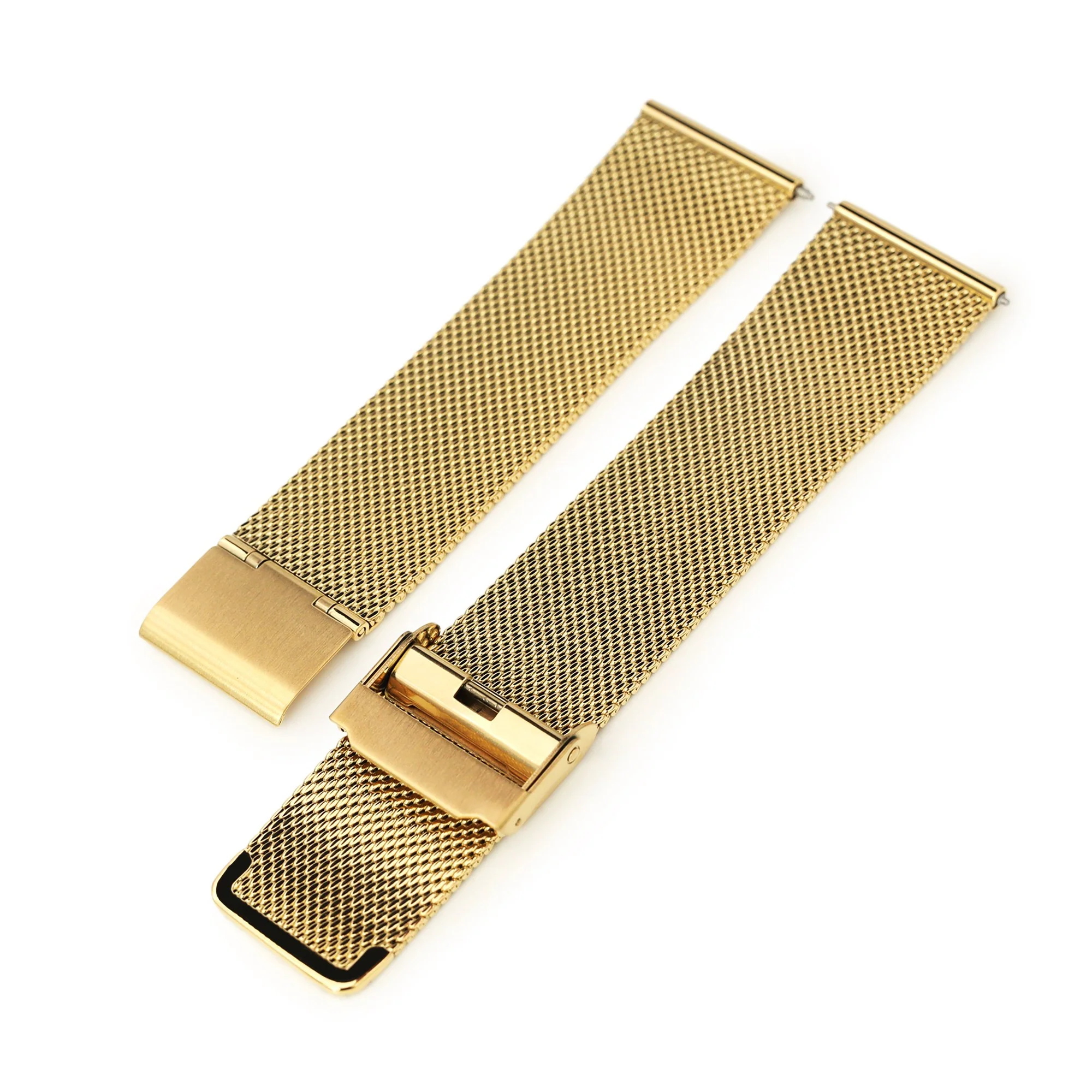 Superfine Quick Release Gold Mesh Watch Band 18mm 22mm - Image 8