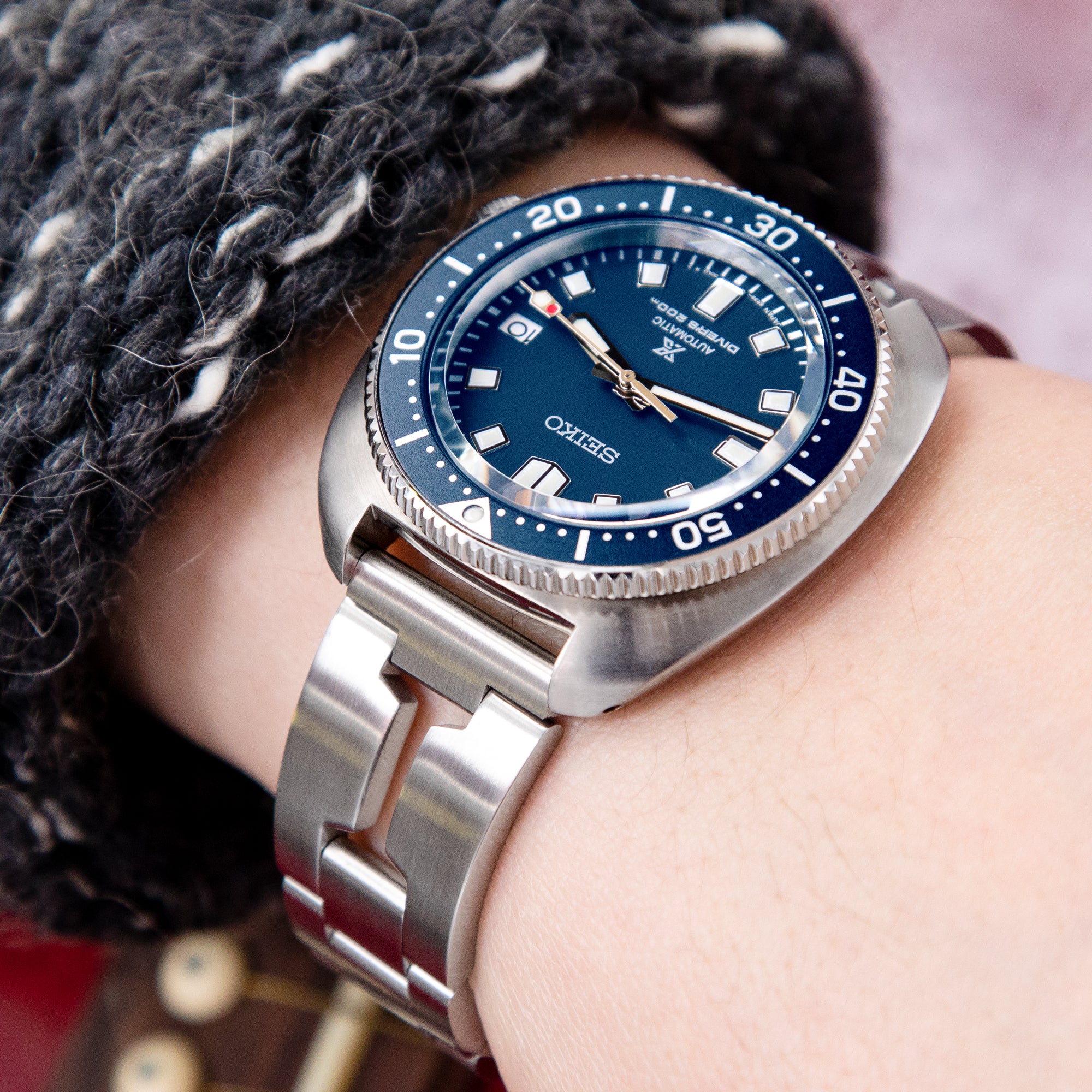 20mm Retro Shaver Blade QR Watch Band Straight End Quick Release, 316L Stainless Steel Brushed V-Clasp - Image 3