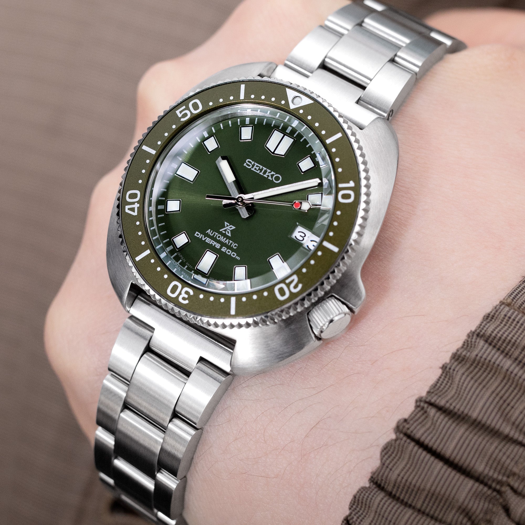 20mm Super Boyer Watch Band Straight End, 316L Stainless Steel Brushed V-Clasp - Image 3