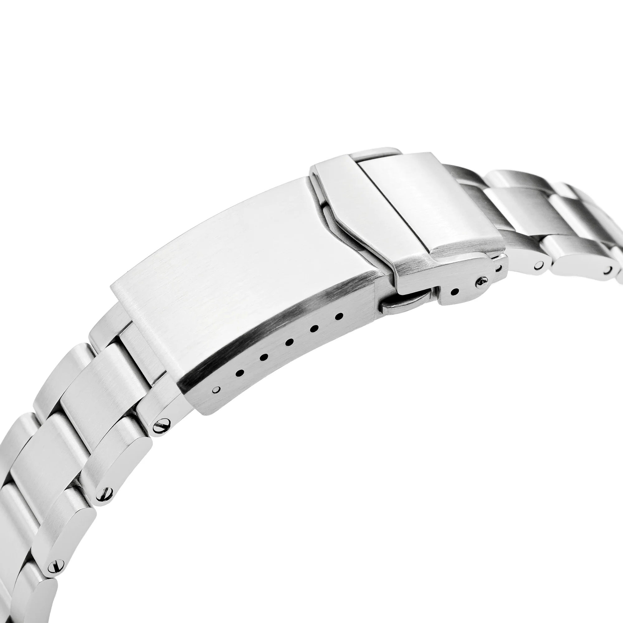 20mm Super Boyer Watch Band Straight End, 316L Stainless Steel Brushed V-Clasp - Image 4