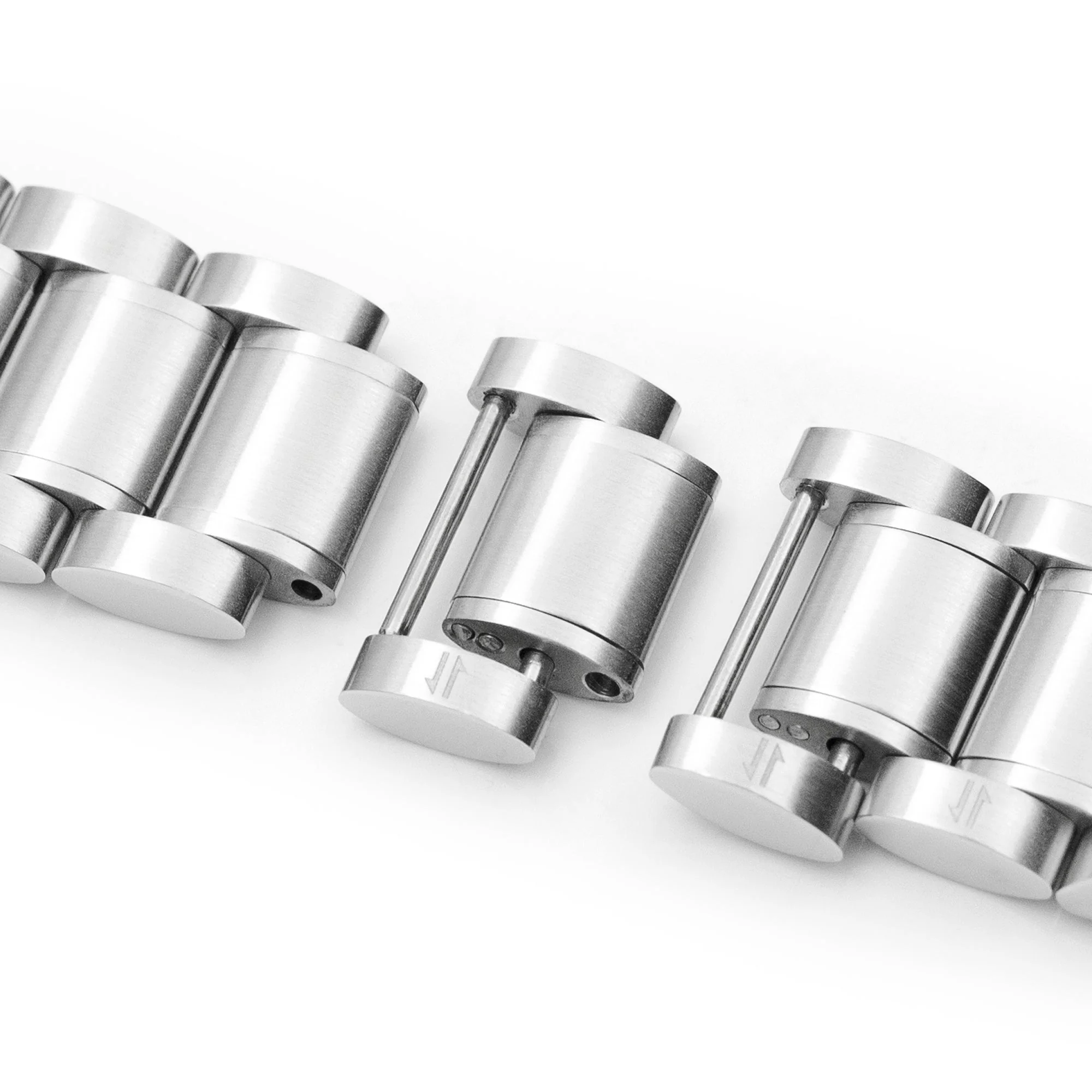 20mm or 22mm Entwine (Pull-Twist) QR Watch Band Straight End Quick Release, 316L Stainless Steel Brushed V-Clasp - Image 11