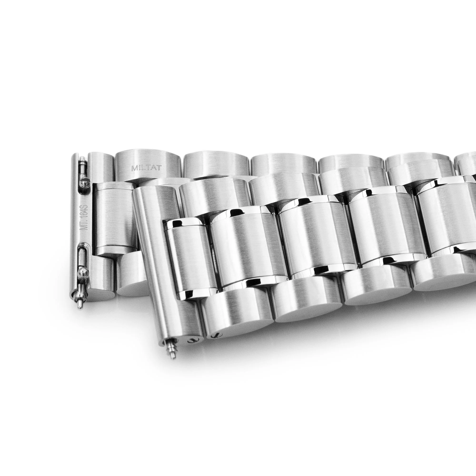 20mm or 22mm Entwine (Pull-Twist) QR Watch Band Straight End Quick Release, 316L Stainless Steel Brushed and Polished V-Clasp - Image 7