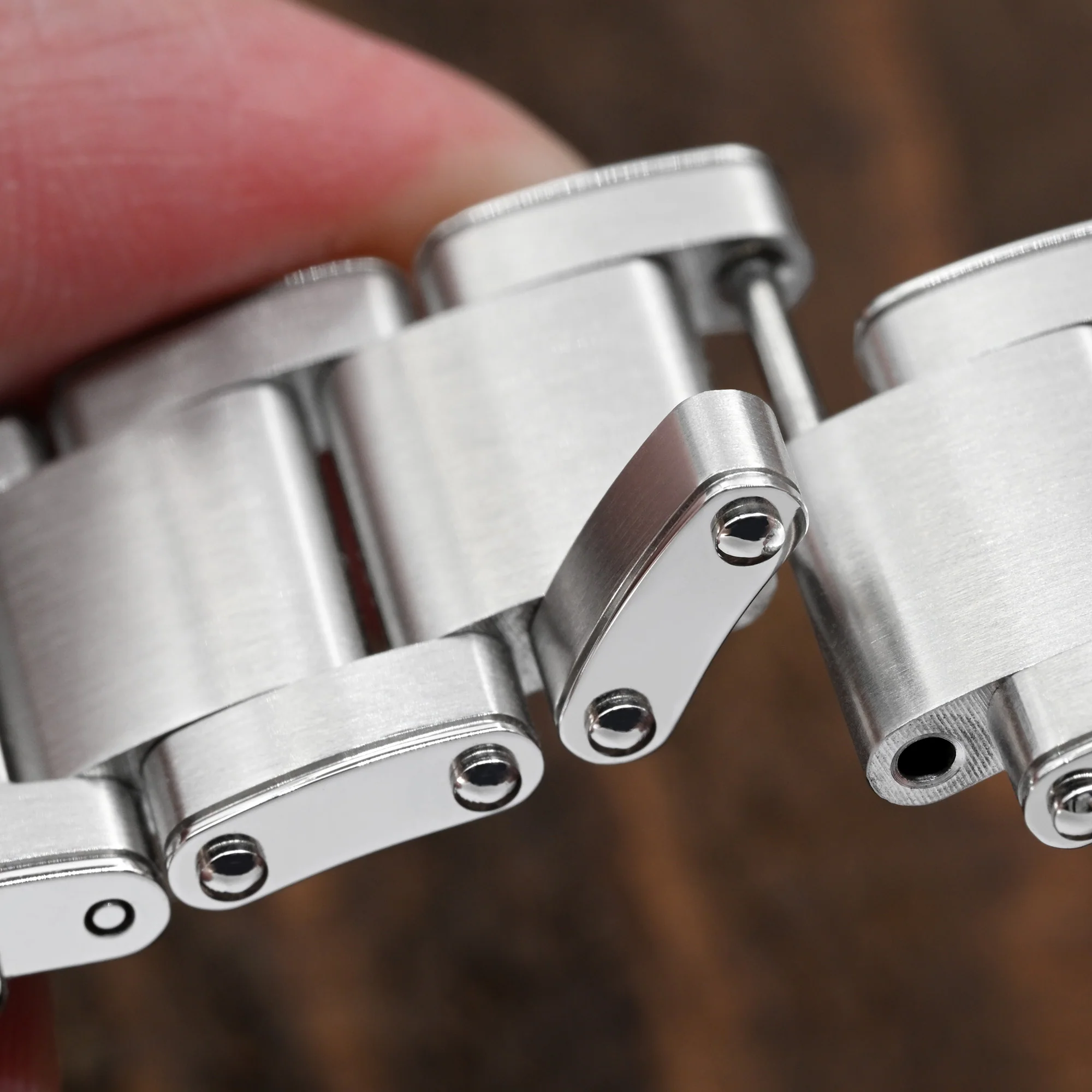 20mm or 22mm Metabind II (Pull-Twist) QR Watch Band Straight End Quick Release, 316L Stainless Steel Brushed Baton Diver Clasp - Image 6