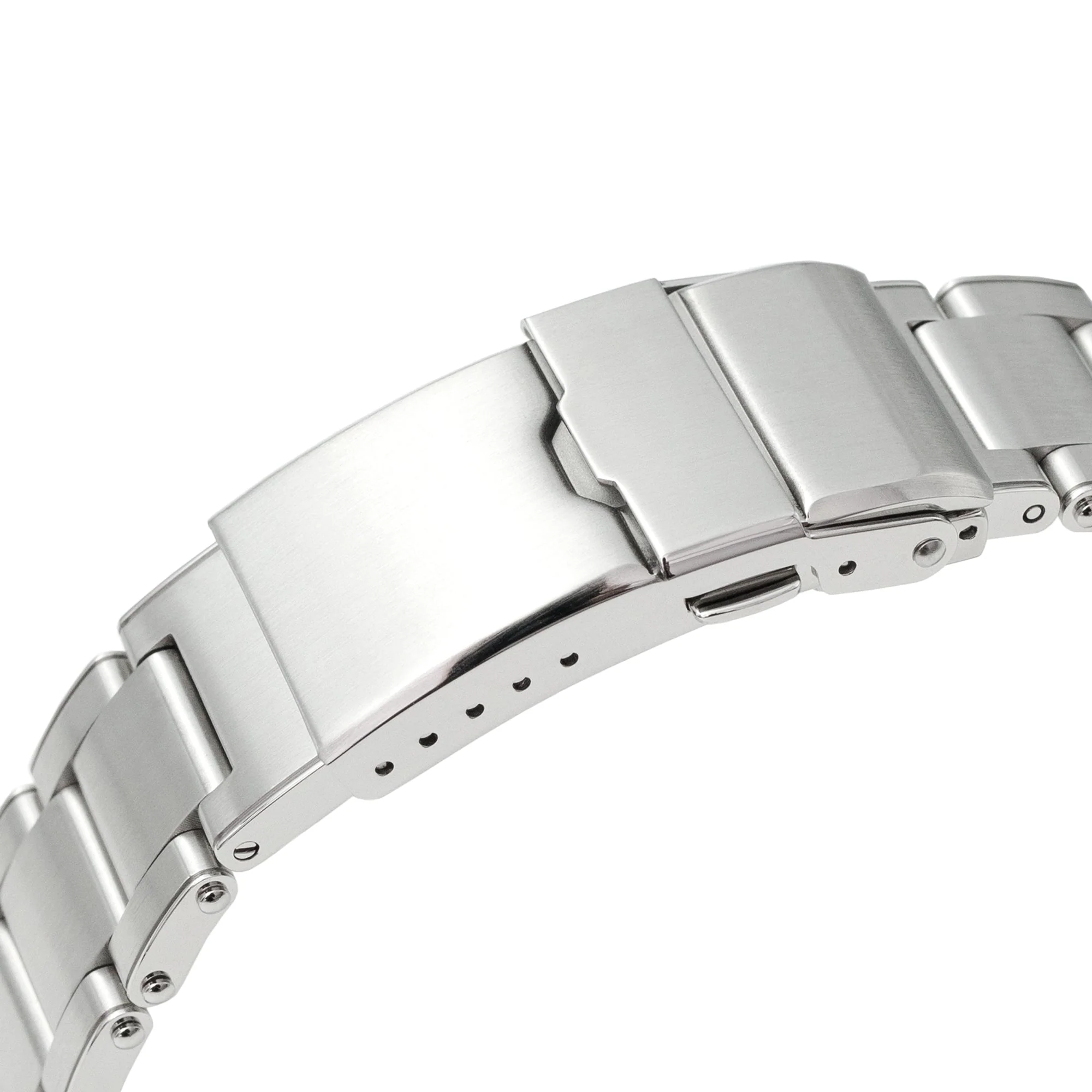 20mm or 22mm Metabind II (Pull-Twist) QR Watch Band Straight End Quick Release, 316L Stainless Steel Brushed Baton Diver Clasp - Image 8