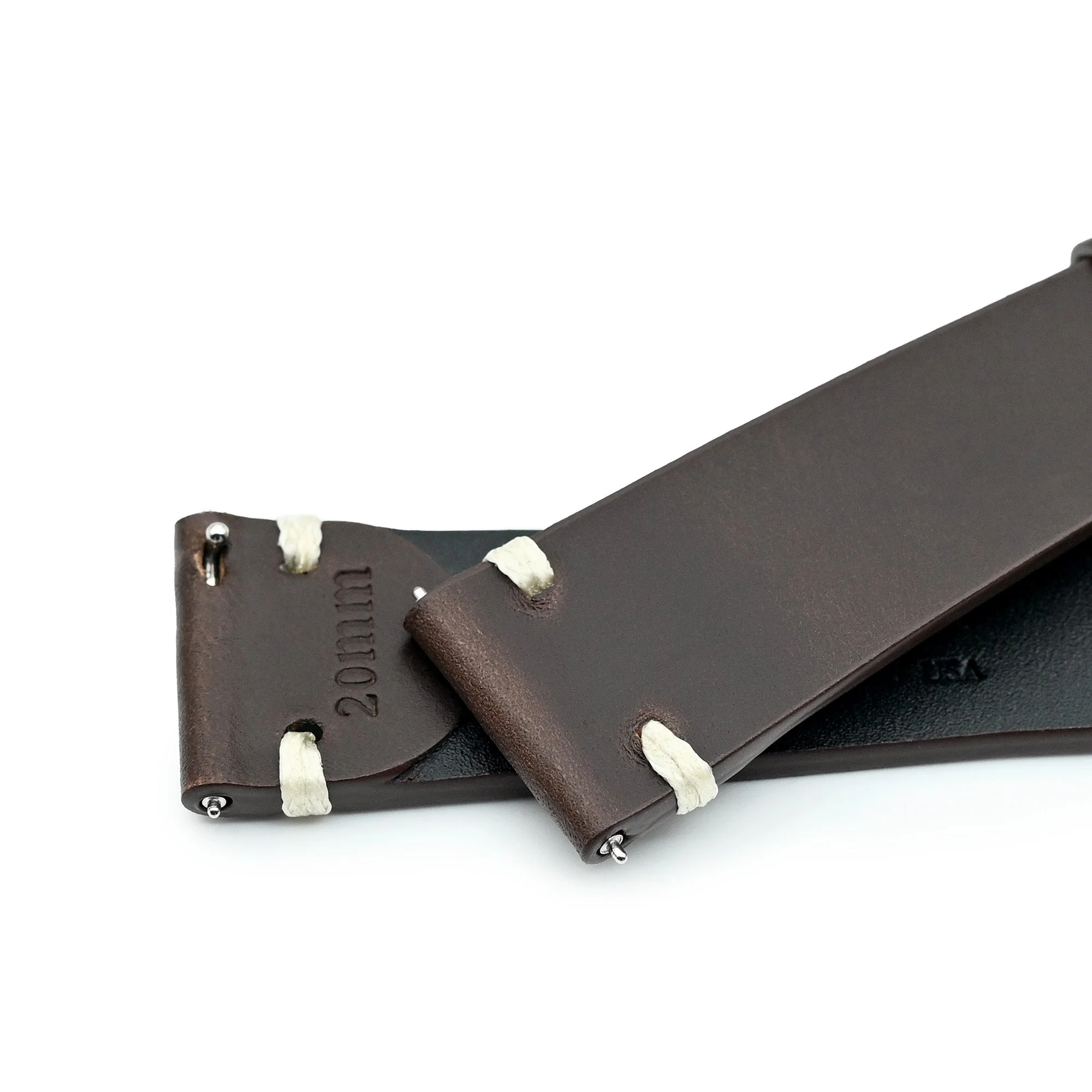 Brown Horween Chromexcel Watch Strap | Twin-Stitch Quick Release | 20mm - Image 7