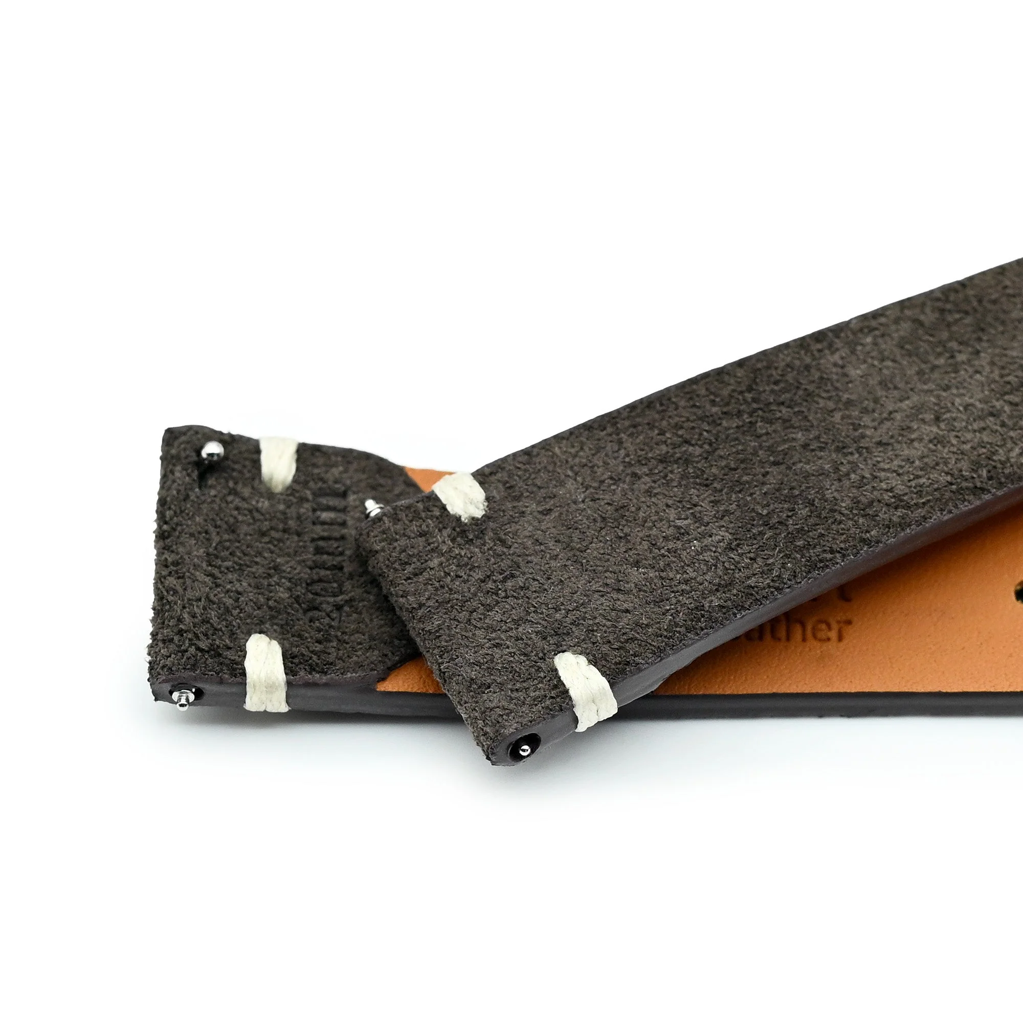 Dark Brown Italian Suede Leather Watch Strap | Twin-Stitch Quick Release | 20mm - Image 5