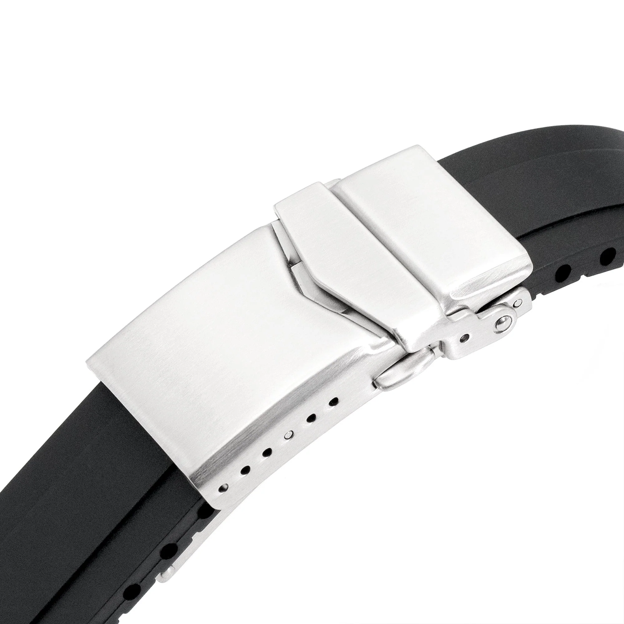 20mm Crafter Blue - MX03-117 Black FKM Rubber Strap With End Links compatible with Seiko Alpinist SARB017 - Image 3