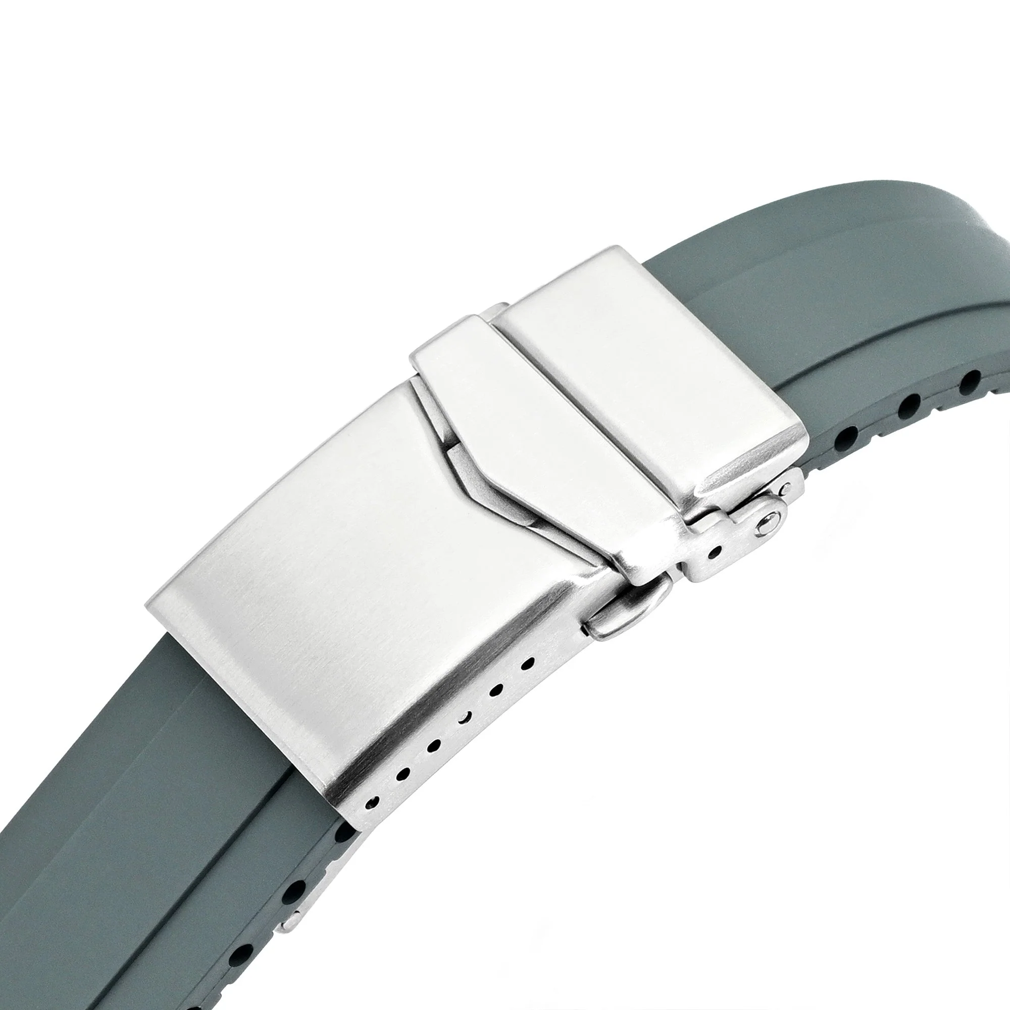 20mm Crafter Blue - MX03-117 Light Grey FKM Rubber Strap With End Links compatible with Seiko Alpinist SARB017 - Image 3