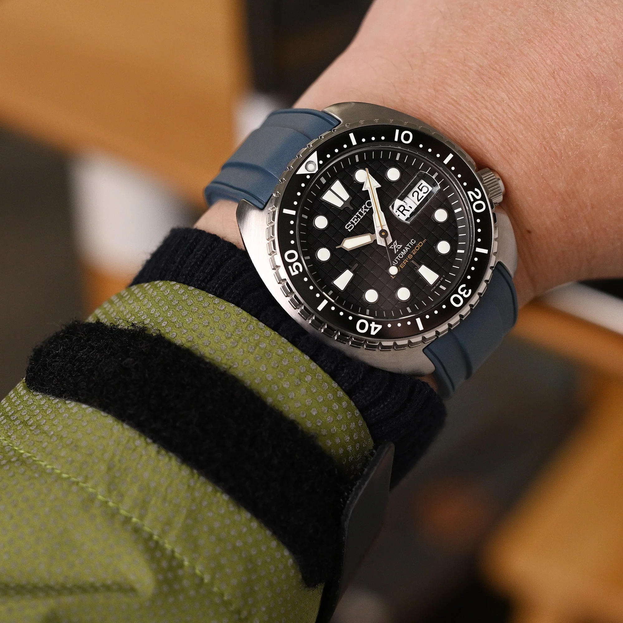 StrapXPro - STX1A Rubber Strap for Seiko Prospex New Turtles SRP777 and King Turtles SRPF77, Navy Blue - Image 3