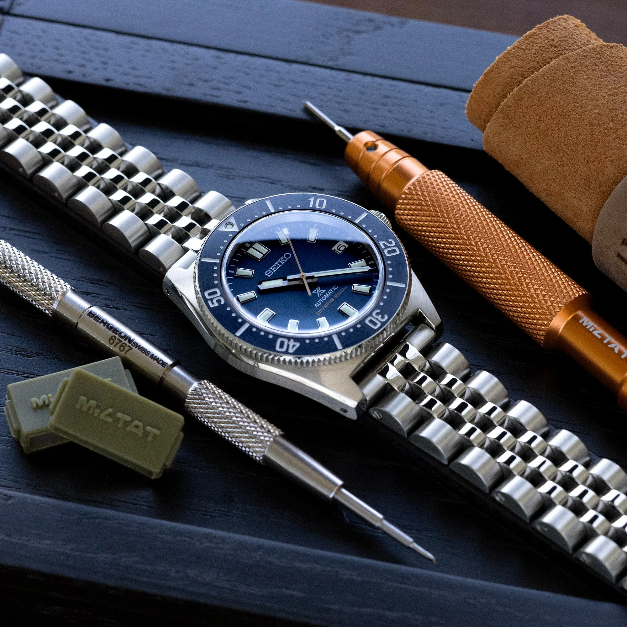 20mm Angus-O2 QR Titanium Watch Band Straight End Quick Release, Brushed Slinea Clasp - Image 6