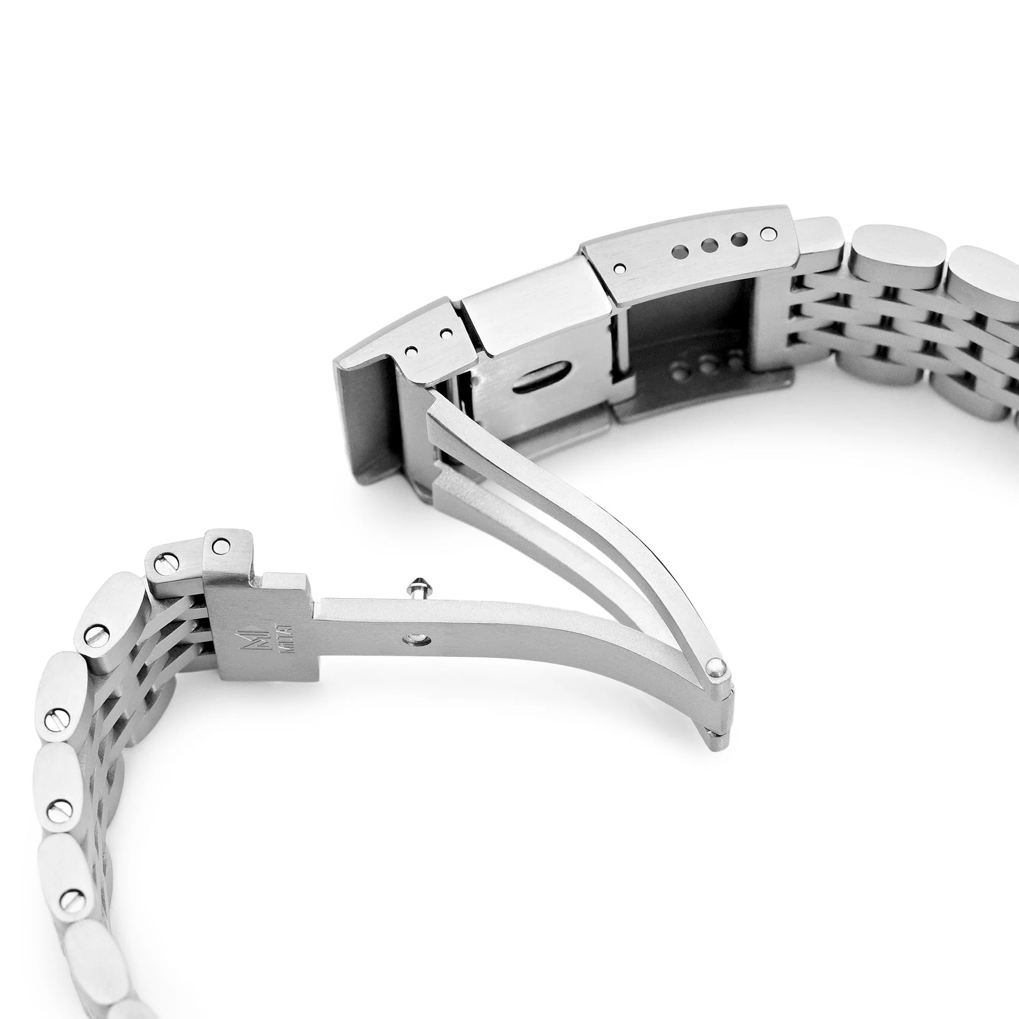 20mm Shima-O2 QR Titanium Watch Band Straight End Quick Release, Brushed Slinea Clasp - Image 6