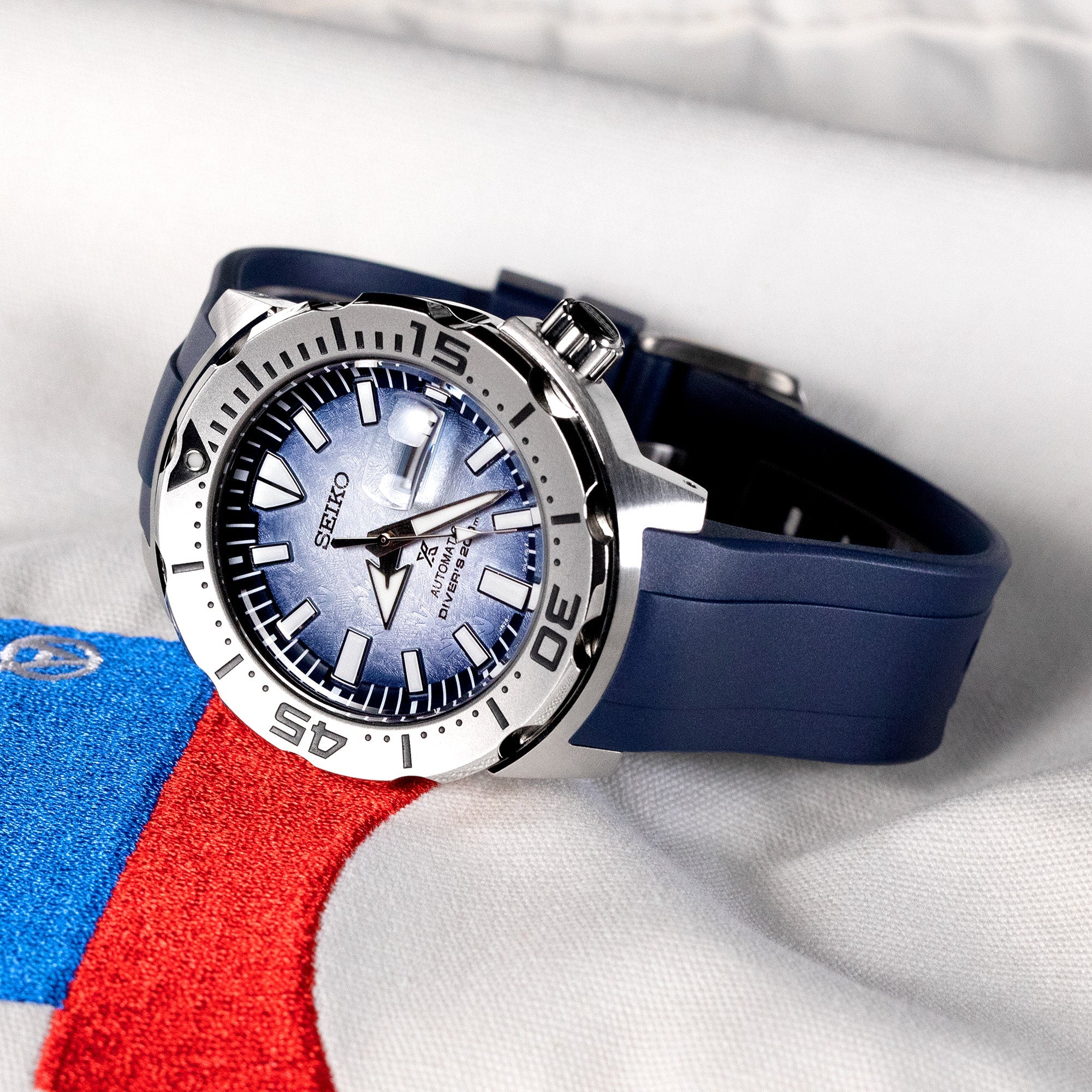 StrapXPro Lite - MX1A Rubber Strap for New Seiko Monster 4th Gen., Cloudbrust Blue - Image 3